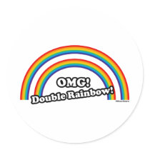 Double Rainbow Stickers