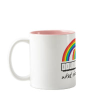 Double rainbow, what does this mean? mug