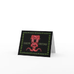 Double Red Dragon Greetings Card