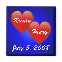 Double red heart Magnet