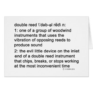 Double Reed Definition card
