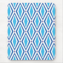 Double Retro Diamond Pattern (Blue) Mousepad
