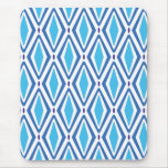 Double Retro Diamond Pattern (Blue) Mousepad