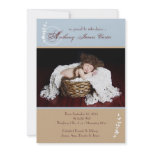 Double Rings Blue - Photo Birth Announcement