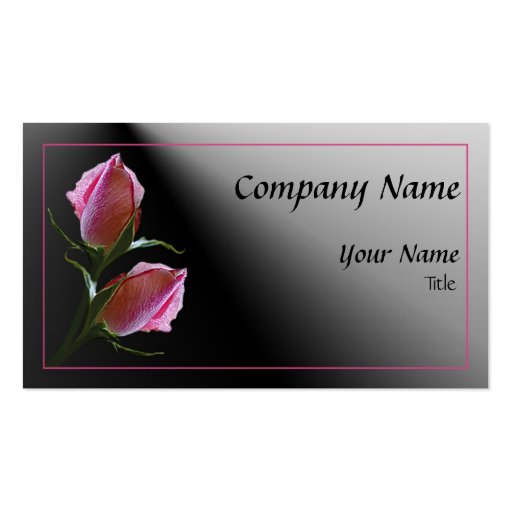 Double Rose on Black Business Card (front side)