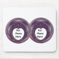Double Round Framed Purple Fractal Art Mousepad