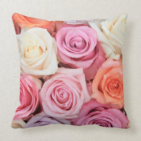 double side pastel rose pillow