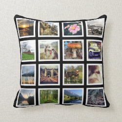 Double Sided 32 Instagram Photos Custom Pictures Throw Pillow