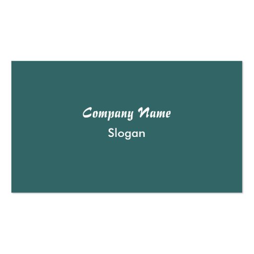 double sided business card - white on teal (back side)