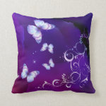 Double Sided Deep Purple Watercolor Butterfly  Ame Pillows