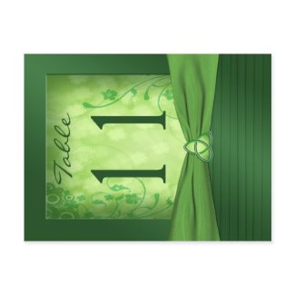 Double-sided Emerald Green Table Number postcard