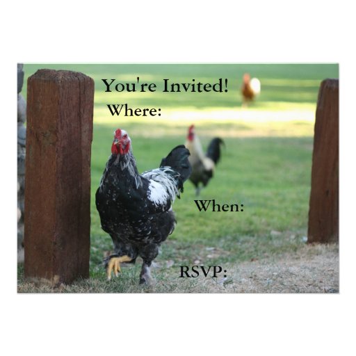 Double Sided Invitation, Rooster (front side)