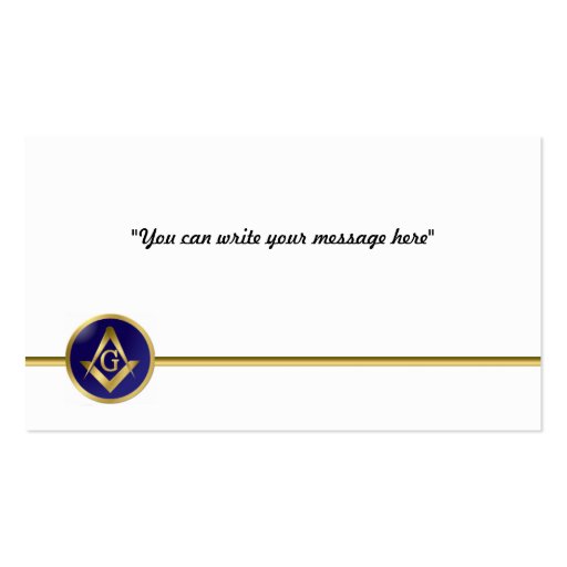 Double sided Masonic business card (back side)