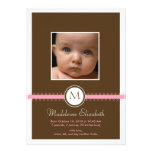 Double Sided Monogram Ribbon Birth Announcement invitations