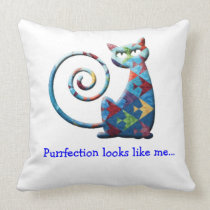 Double sided quilt cat pillow