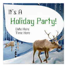 Double-Sided Rudolph Holiday Invitations