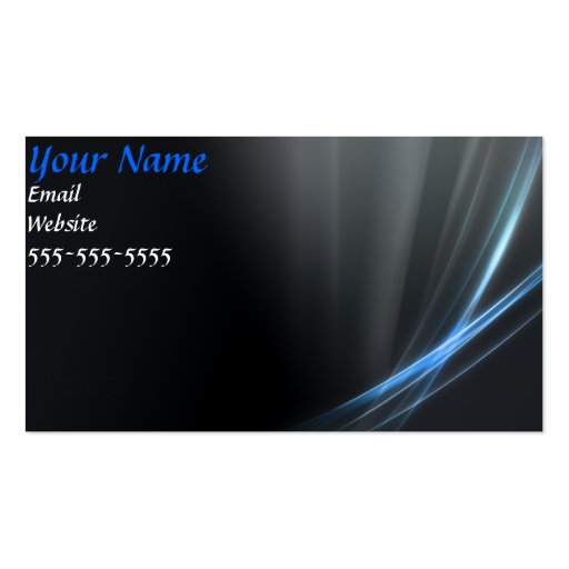 Double Sides blue business card (back side)