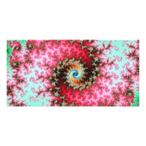 Double Spiral -. fractal design Customized Photo Card