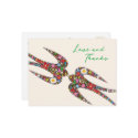 Double Swallows Spring Flowers Thank You Postcard by fat_fa_tin Double Swallows Spring Flowers Thank You Postcard