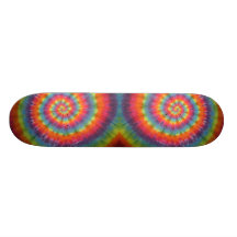 Double tie dye swirls skateboard