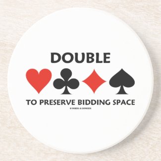 Double To Preserve Bidding Space (Card Suits) Coasters