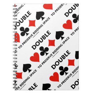Double To Preserve Bidding Space (Card Suits) Note Book
