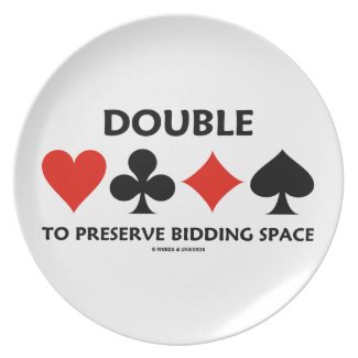 Double To Preserve Bidding Space (Card Suits) Party Plates
