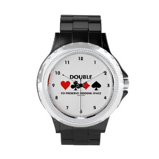 Double To Preserve Bidding Space (Card Suits) Wristwatches