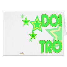 Double Trouble Green Yellow Stars Part 1 Greeting Card