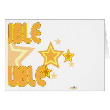 Double Trouble Orange Yellow Stars Part 2 Greeting Cards