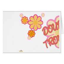 Double Trouble Pink Orange Flowers Part 1 Greeting Cards