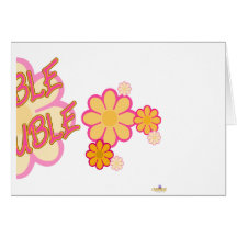 Double Trouble Pink Orange Flowers Part 2 Greeting Card