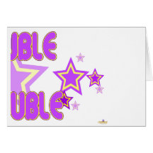 Double Trouble Purple Yellow Stars Part 2 Greeting Card