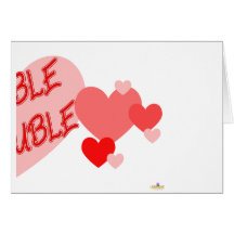 Double Trouble Red Hearts Part 2 Greeting Cards