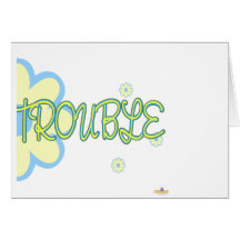 Double Trouble Yellow Blue Flowers Part 2 Greeting Cards