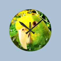 Double Yellow Headed Amazon Clock wall clocks