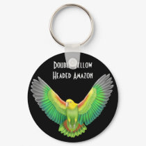 Double Yellow Headed Amazon Keychain by twopurringcats Double Yellow Headed Amazon Keychain