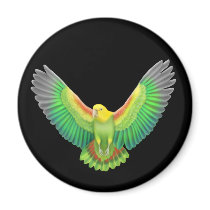Double Yellow Headed Amazon Magnet by twopurringcats Double Yellow Headed Amazon Magnet
