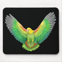 Double Yellow Headed Amazon Mousepad by twopurringcats Double Yellow Headed Amazon Mousepad