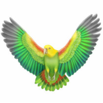 Double Yellow Headed Amazon Parrot Ornament photo sculptures