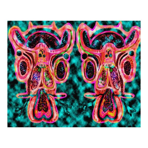 DOUBLEBULL : Double Bulls on Claud9 print