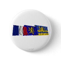 Doubs, Franche-Comté & France flags Pinback Button