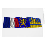 Doubs, Franche-Comté & France flags cards