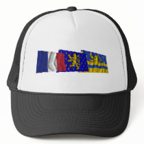 Doubs, Franche-Comté & France flags Trucker Hat