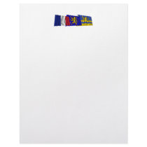 Doubs, Franche-Comté & France flags Letterhead