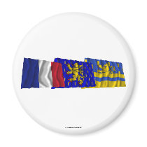 Doubs, Franche-Comté & France flags Refrigerator Magnets