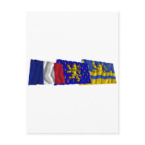 Doubs, Franche-Comté & France flags Post Cards