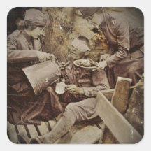 Doughnut Girls with Wounded Soldier Square Stickers
