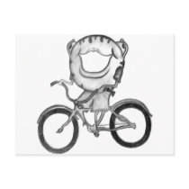 Doughnut Riding a Bicycle postcards