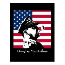Douglas MacArthur and the American Flag Postcards